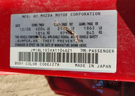 2010 Mazda Mazda3 S Grand Touring from USA, damaged, VIN JM1BL1S5XA1104621